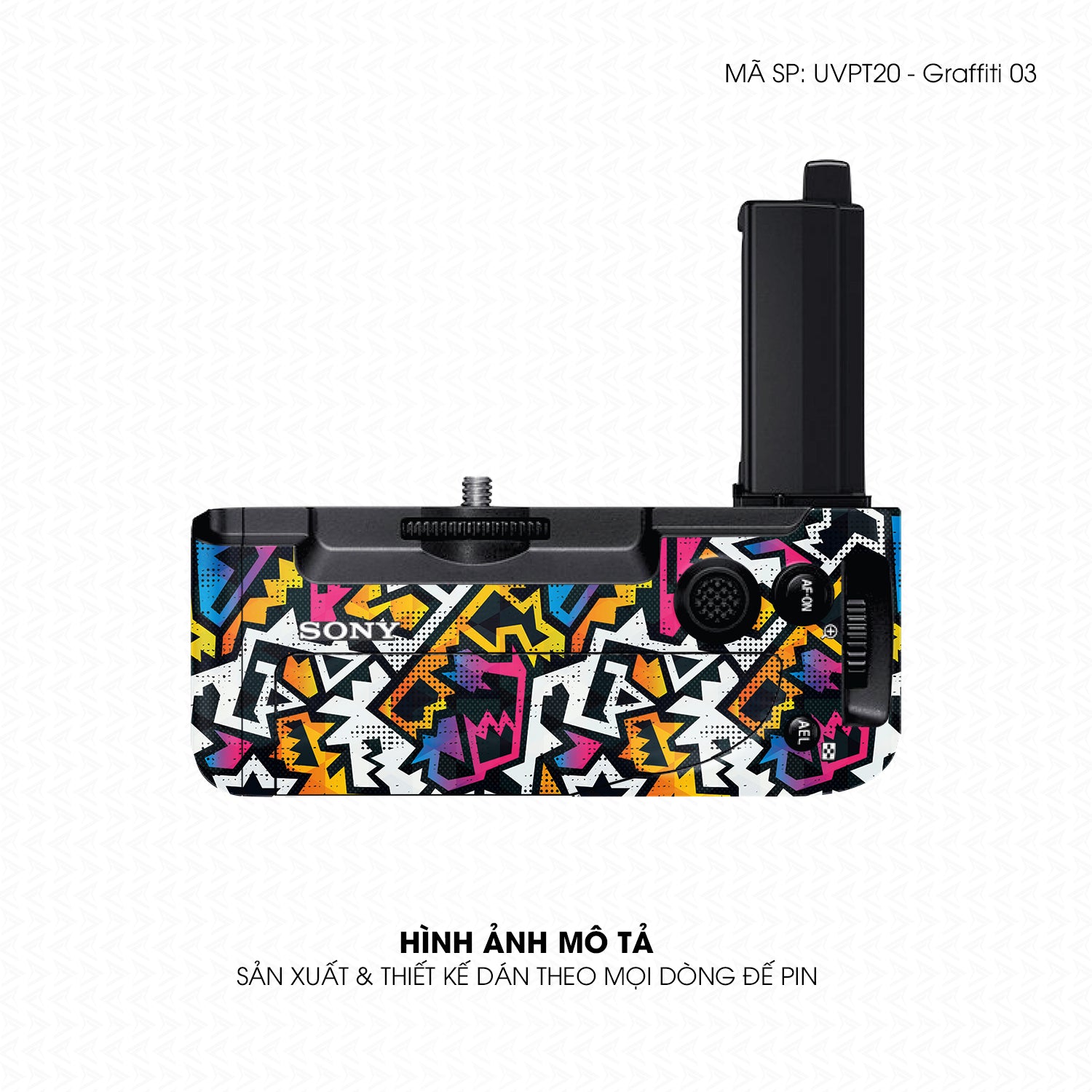 Dán Skin Đế Pin Vân Nổi Graffiti 03 | UVPT20