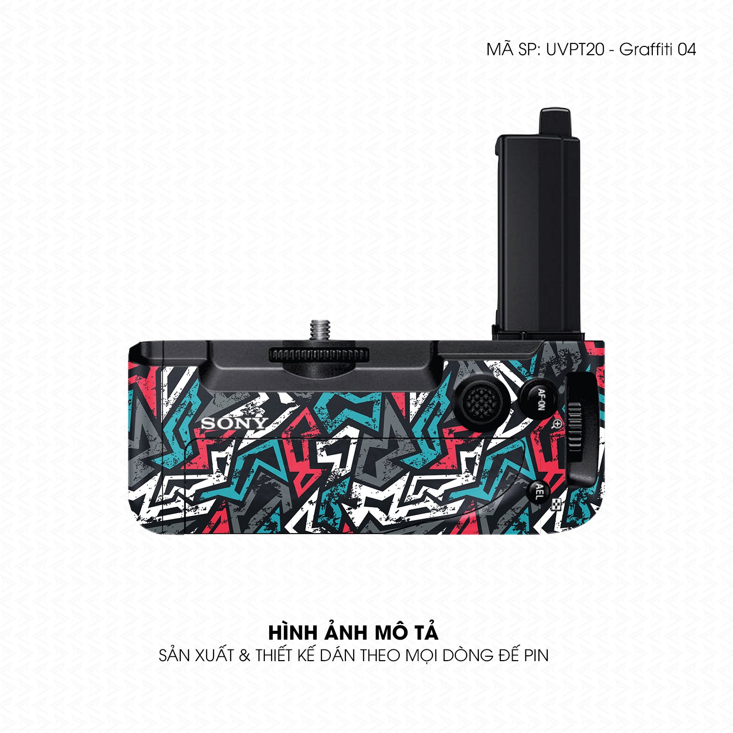 Dán Skin Đế Pin Vân Nổi Graffiti 04 | UVPT20