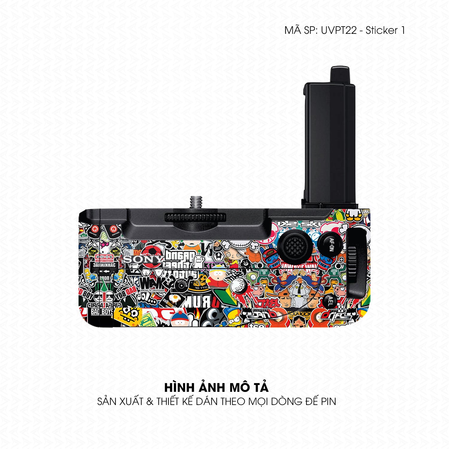 Dán Skin Đế Pin Vân Nổi Sticker 1 | UVPT22