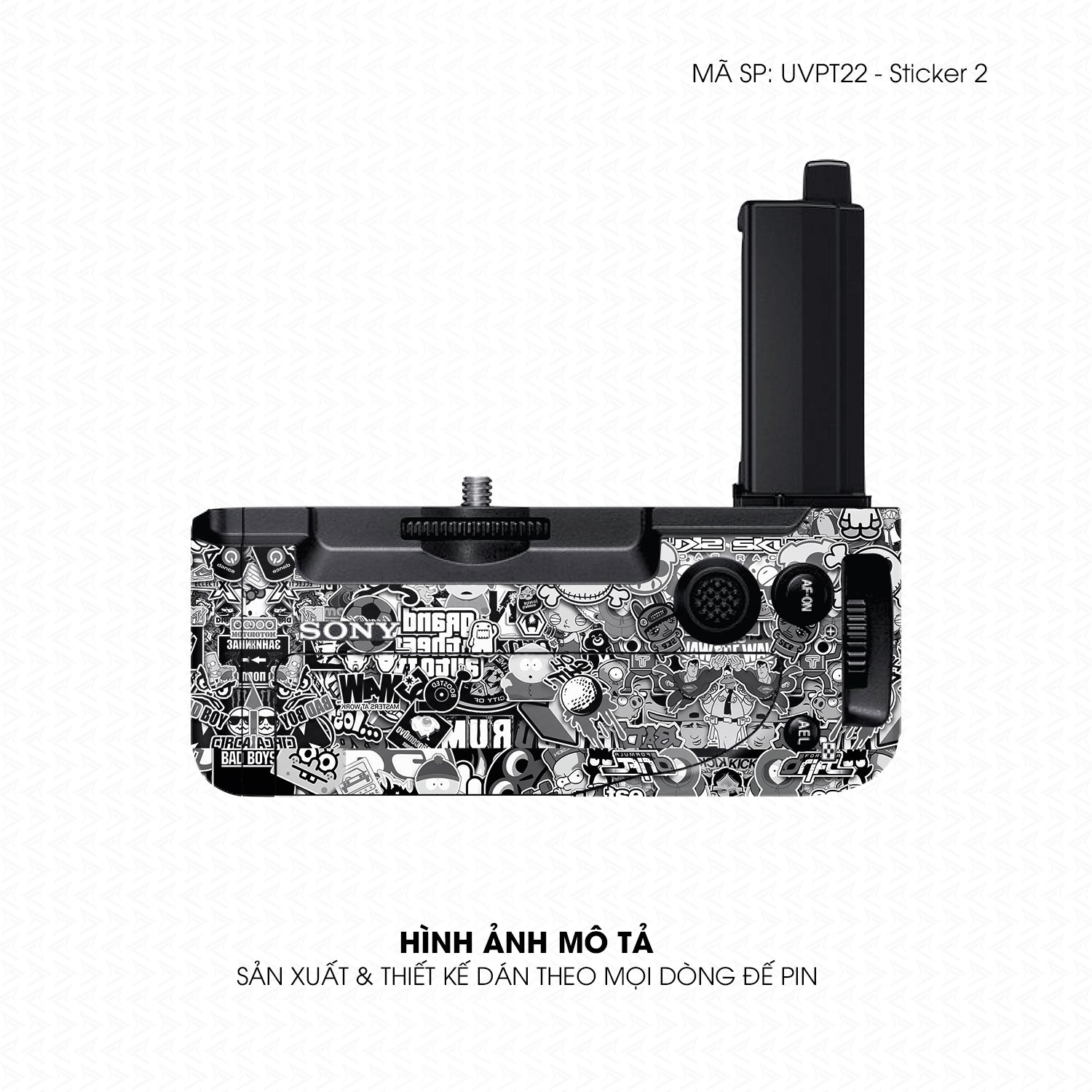 Dán Skin Đế Pin Vân Nổi Sticker 1 | UVPT22