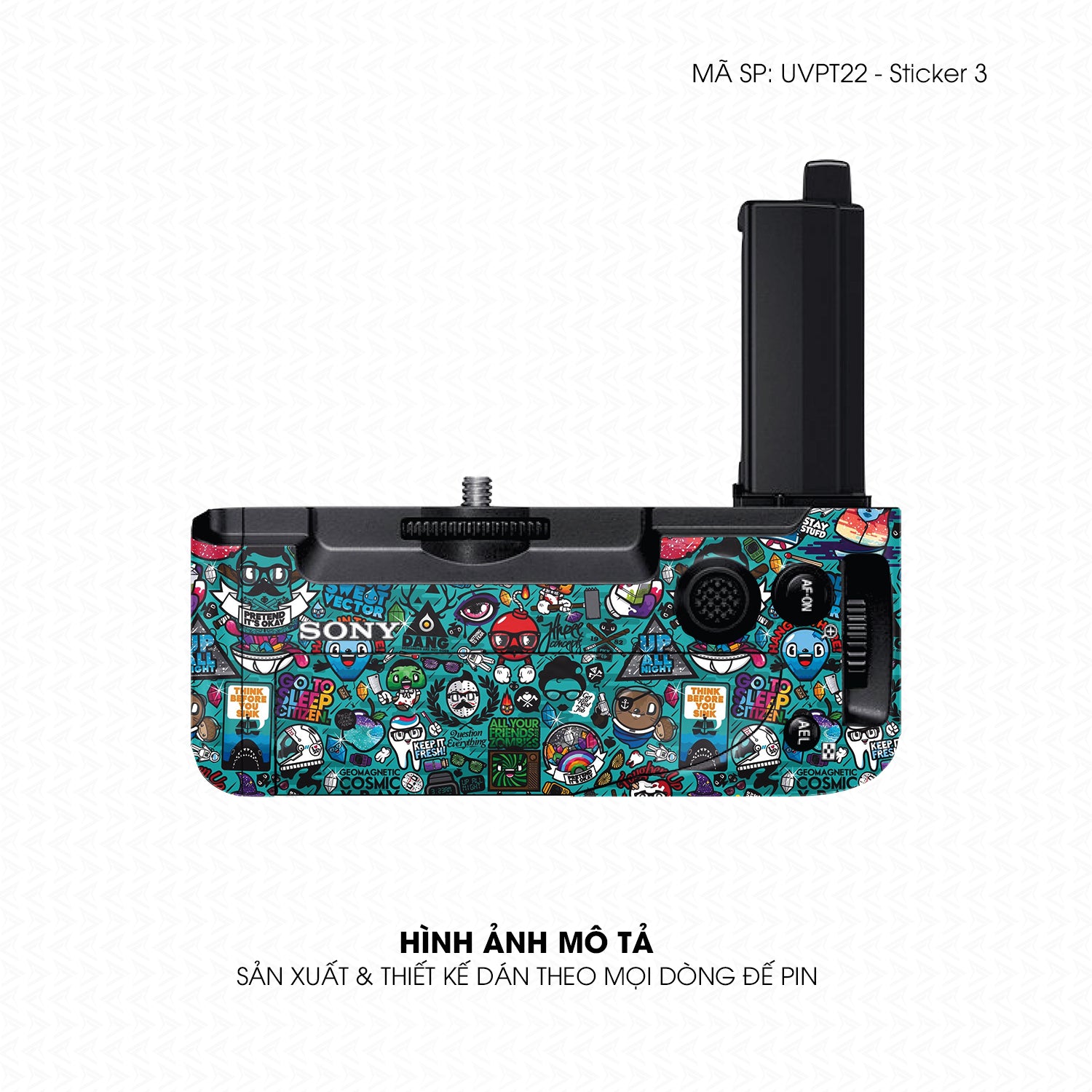 Dán Skin Đế Pin Vân Nổi Sticker 3 | UVPT22