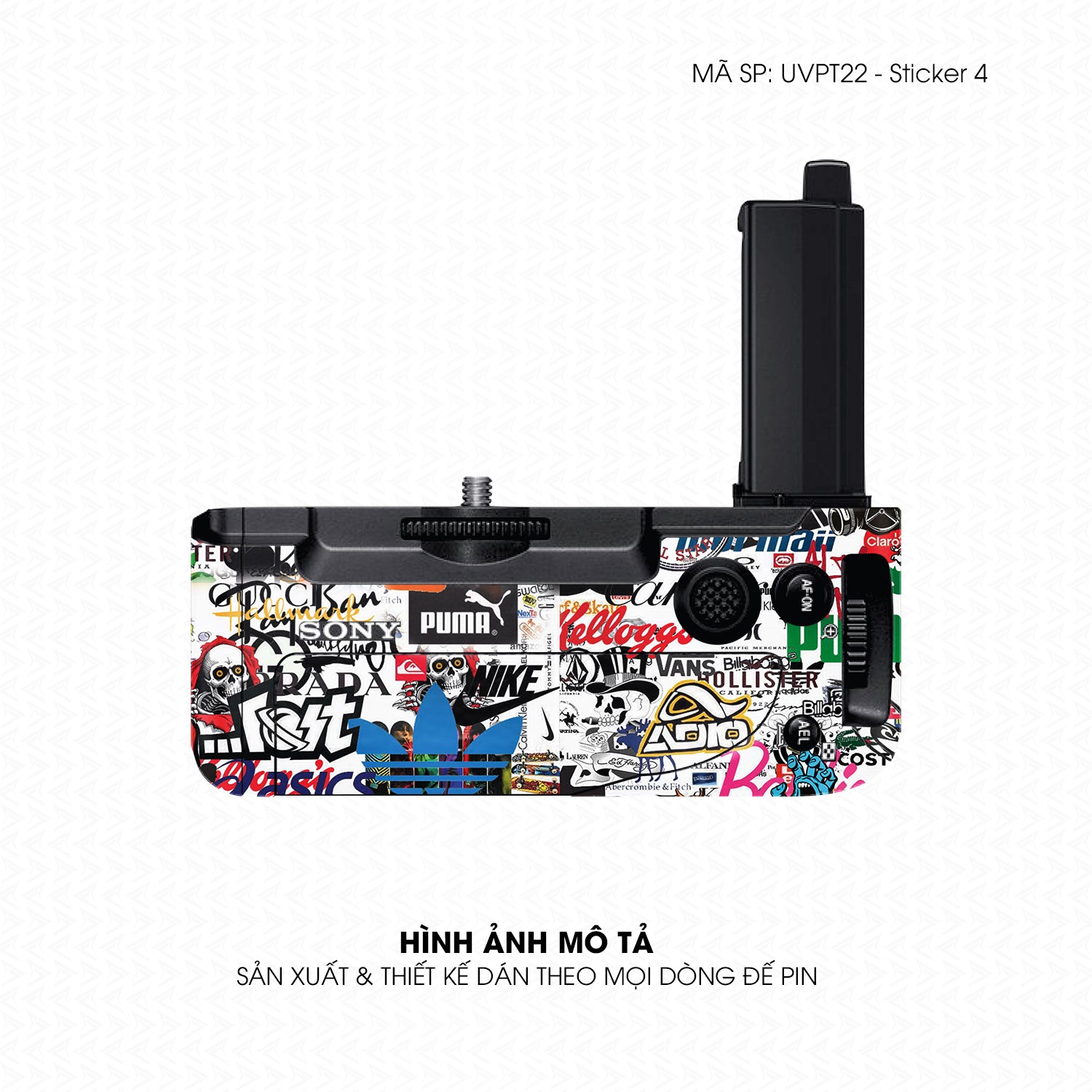 Dán Skin Đế Pin Vân Nổi Sticker 4 | UVPT22