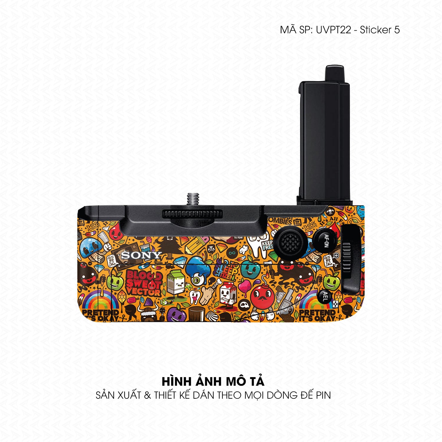 Dán Skin Đế Pin Vân Nổi Sticker 5 | UVPT22
