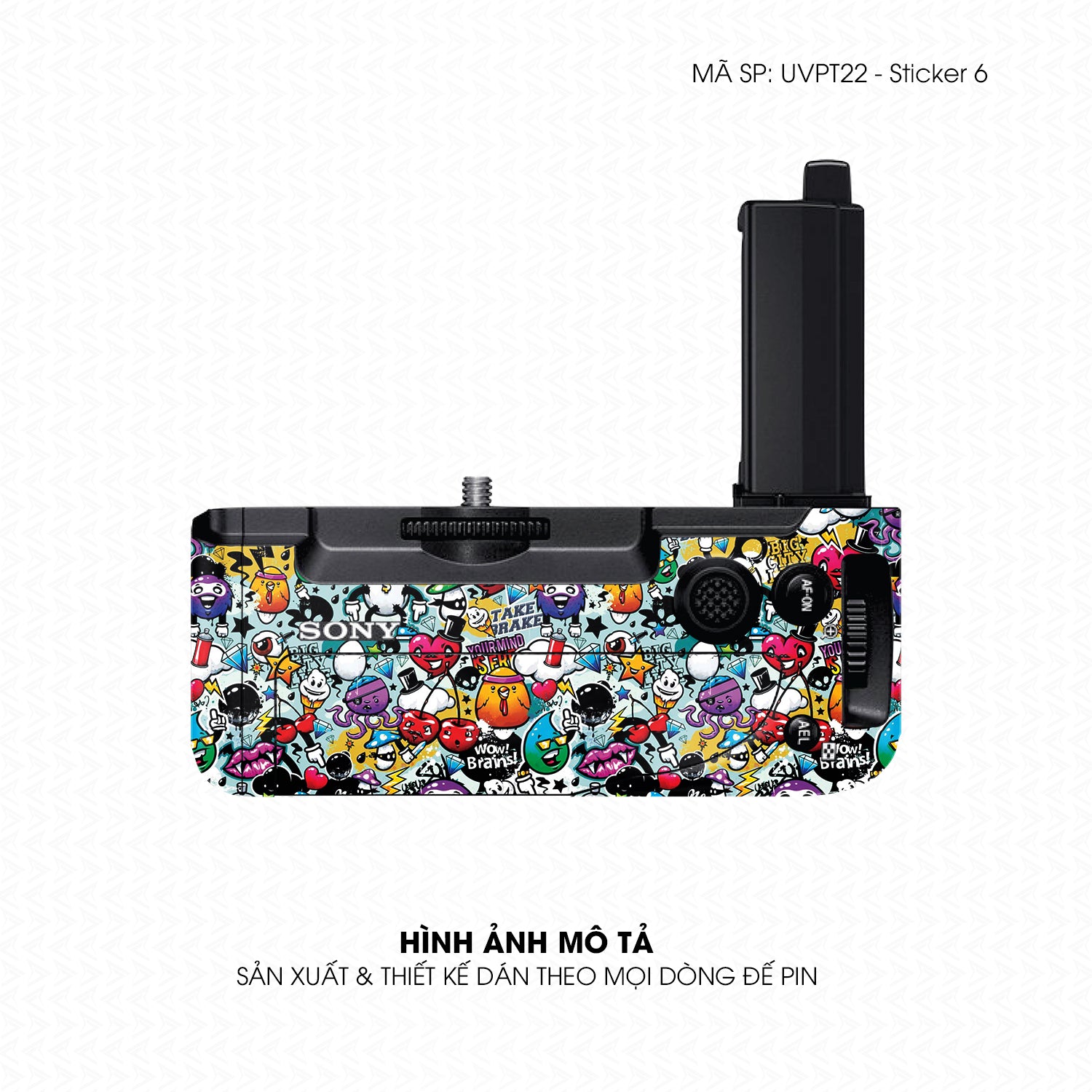 Dán Skin Đế Pin Vân Nổi Sticker 6 | UVPT22