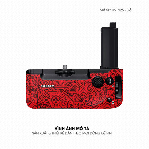 Dán Skin Đế Pin Vân Nổi Pattern Machine Đỏ | UVPT25