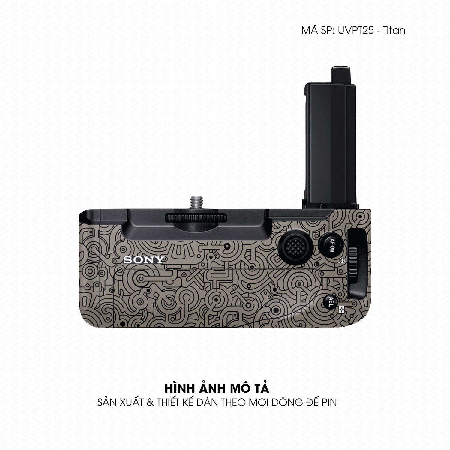 Dán Skin Đế Pin Vân Nổi Pattern Machine Titan | UVPT25