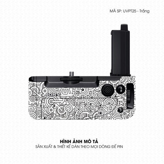 Dán Skin Đế Pin Vân Nổi Pattern Machine Trắng | UVPT25