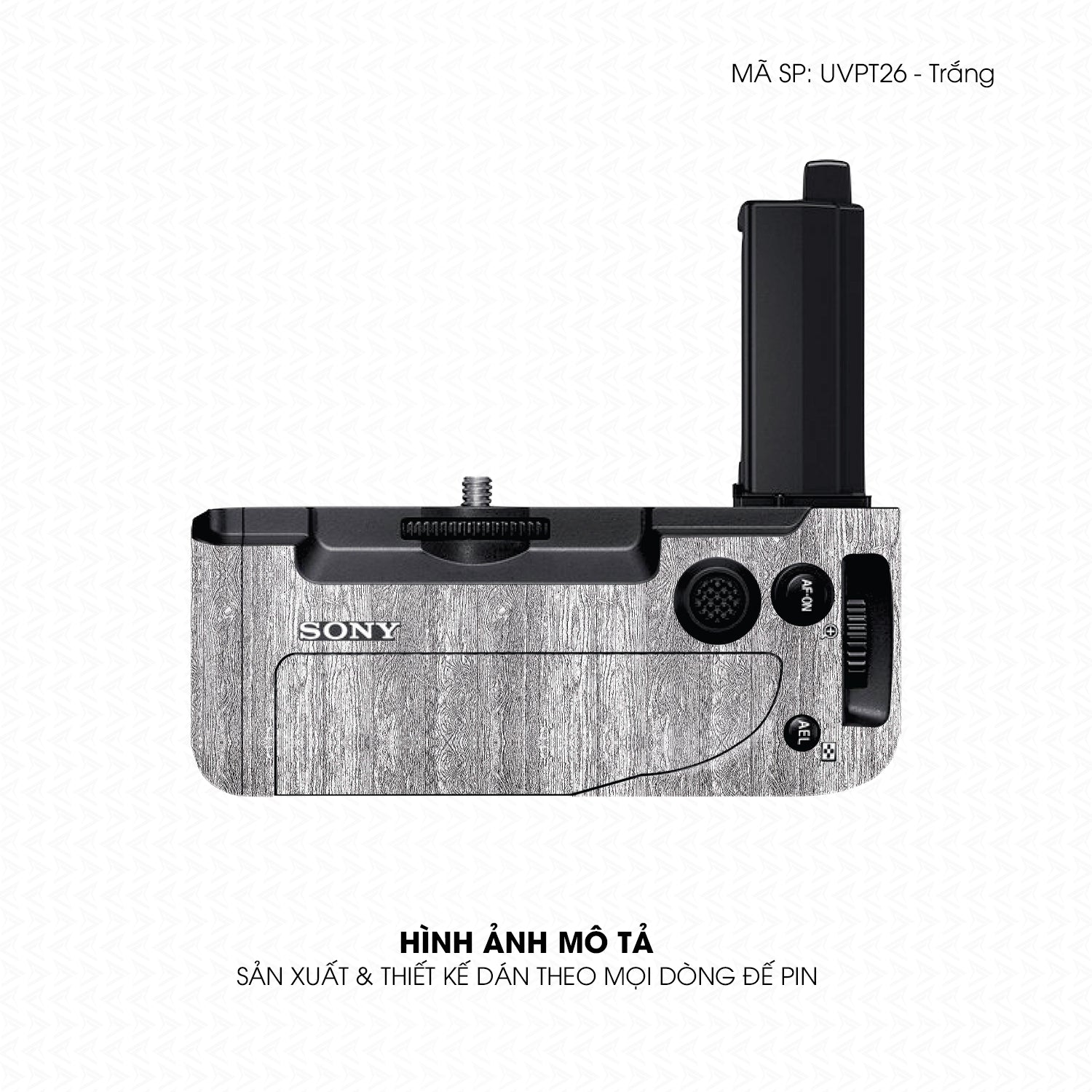 Dán Skin Đế Pin Vân Nổi Pattern Wood Trắng | UVPT26