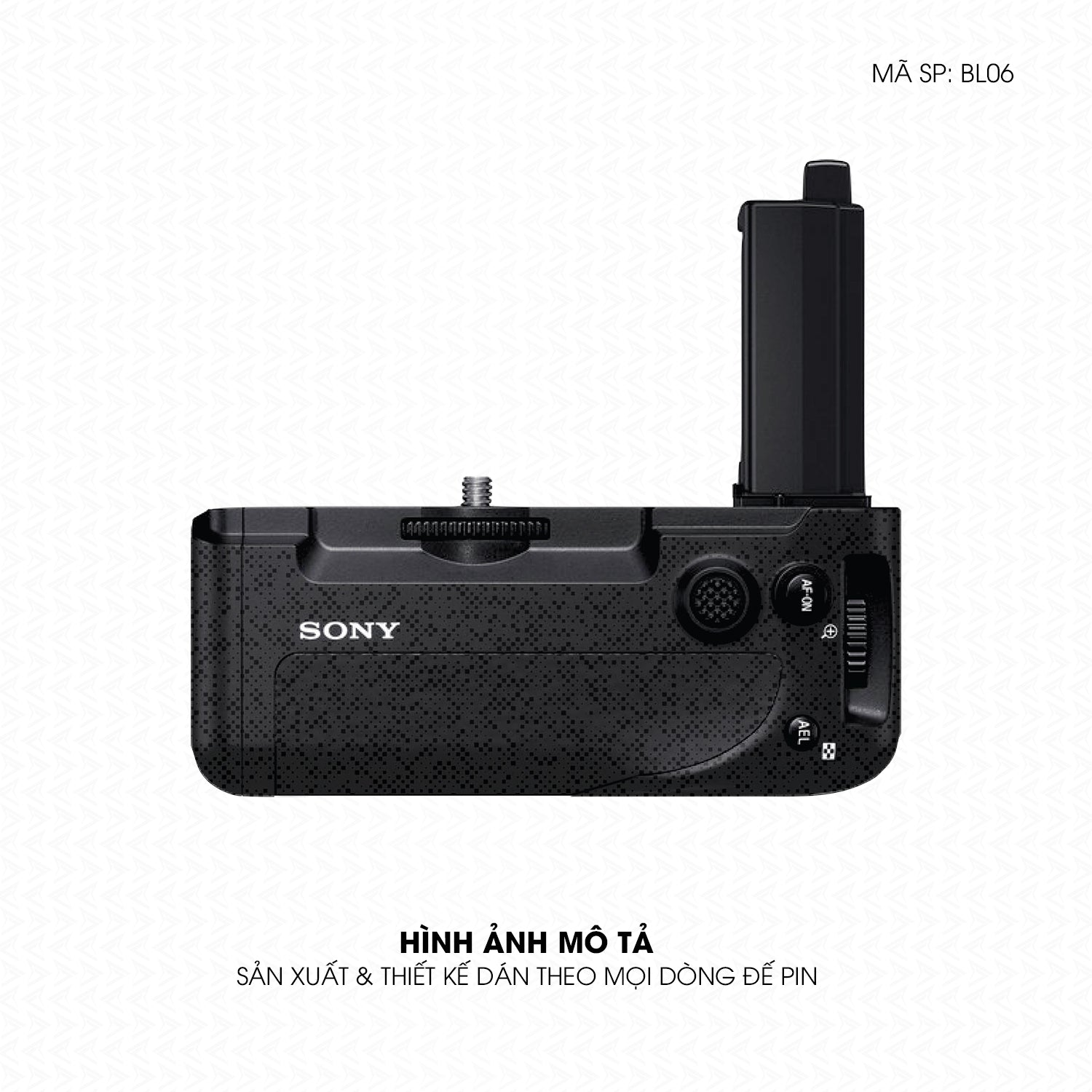 Dán Skin Đế Pin Vân Nổi Pattern Black BL06 | UVPT28