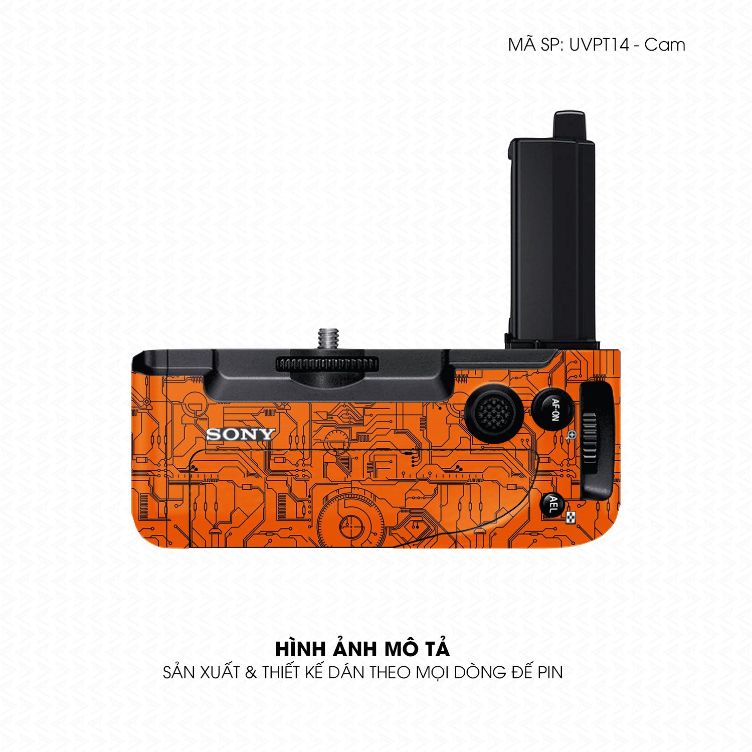 Dán Skin Đế Pin Vân Nổi Vi Mạch 2023 Cam | UVPT14