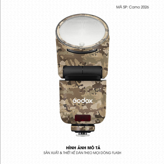 Dán Skin Đèn Flash Vân Nổi Camo 2026 Sa Mạc | UVPT30