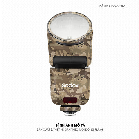 Dán Skin Đèn Flash Vân Nổi Camo 2026 Sa Mạc | UVPT30
