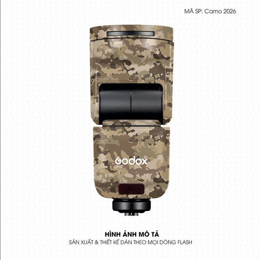 Dán Skin Đèn Flash Vân Nổi Camo 2026 Sa Mạc | UVPT30