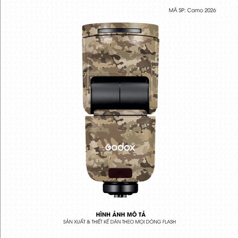 Dán Skin Đèn Flash Vân Nổi Camo 2026 Sa Mạc | UVPT30