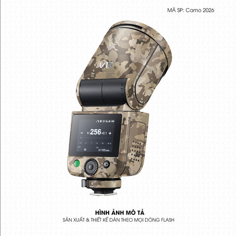 Dán Skin Đèn Flash Vân Nổi Camo 2026 Sa Mạc | UVPT30