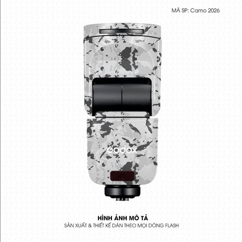 Dán Skin Đèn Flash Vân Nổi Camo 2026 Trắng Xám | UVPT30