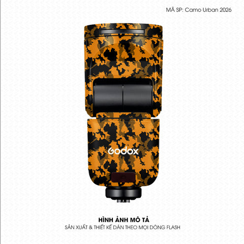 Dán Skin Đèn Flash Vân Nổi Camo Urban 2026 Cam | UVPT31