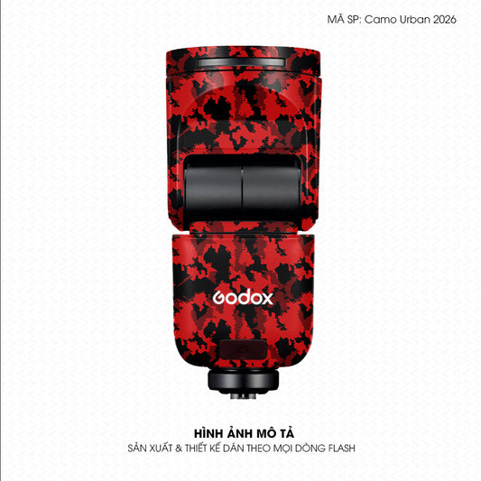 Dán Skin Đèn Flash Vân Nổi Camo Urban 2026 Đỏ | UVPT31