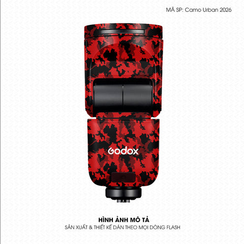 Dán Skin Đèn Flash Vân Nổi Camo Urban 2026 Đỏ | UVPT31
