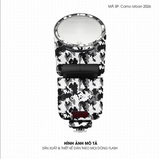 Dán Skin Đèn Flash Vân Nổi Camo Urban 2026 Trắng | UVPT31