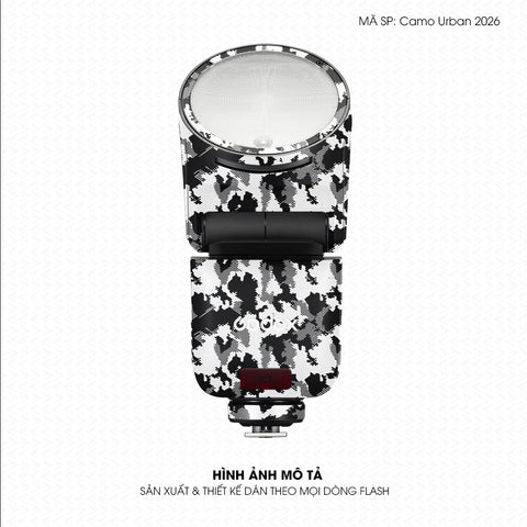 Dán Skin Đèn Flash Vân Nổi Camo Urban 2026 Trắng | UVPT31