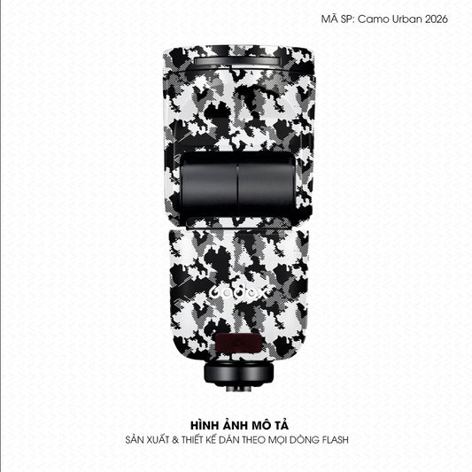 Dán Skin Đèn Flash Vân Nổi Camo Urban 2026 Trắng | UVPT31