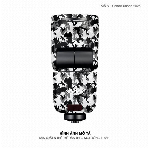 Dán Skin Đèn Flash Vân Nổi Camo Urban 2026 Trắng | UVPT31