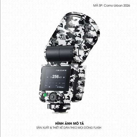 Dán Skin Đèn Flash Vân Nổi Camo Urban 2026 Trắng | UVPT31