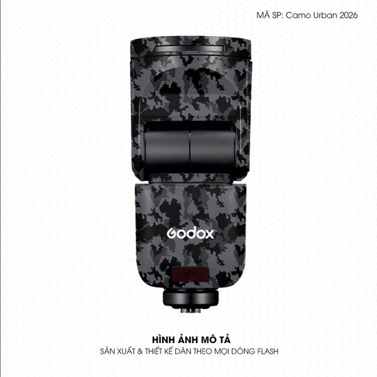 Dán Skin Đèn Flash Vân Nổi Camo Urban 2026 Xám | UVPT31