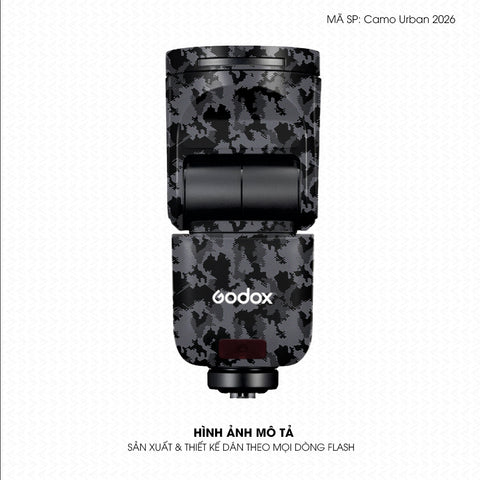 Dán Skin Đèn Flash Vân Nổi Camo Urban 2026 Xám | UVPT31