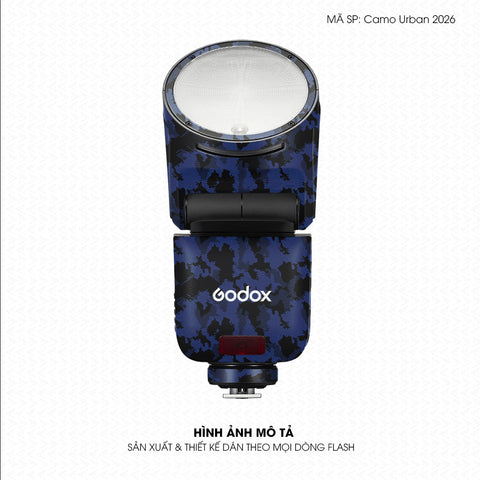 Dán Skin Đèn Flash Vân Nổi Camo Urban 2026 Xanh | UVPT31