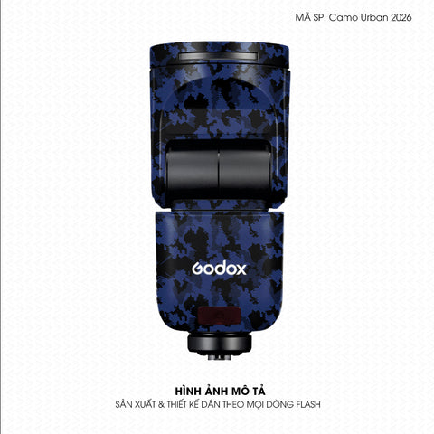Dán Skin Đèn Flash Vân Nổi Camo Urban 2026 Xanh | UVPT31