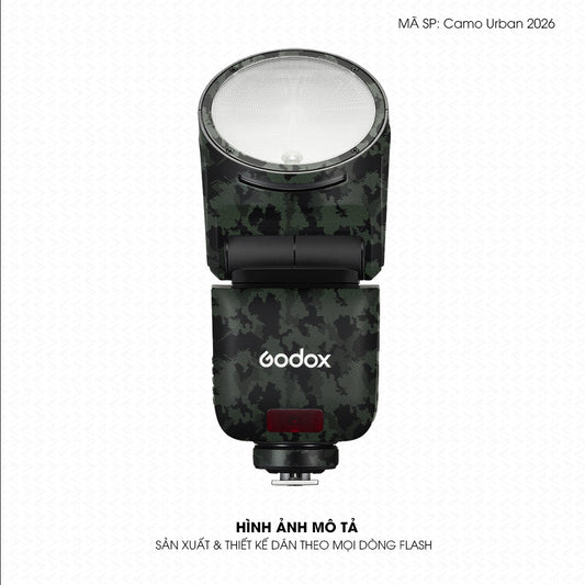 Dán Skin Đèn Flash Vân Nổi Camo Urban 2026 Xanh Midnight | UVPT31