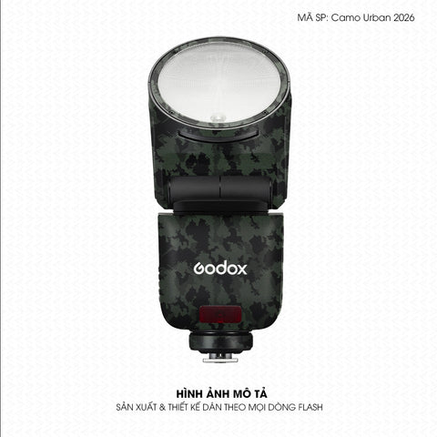 Dán Skin Đèn Flash Vân Nổi Camo Urban 2026 Xanh Midnight | UVPT31