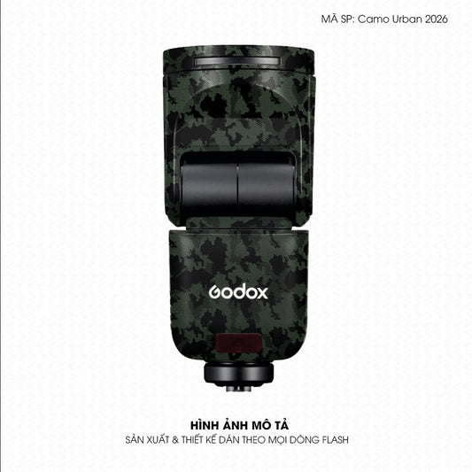 Dán Skin Đèn Flash Vân Nổi Camo Urban 2026 Xanh Midnight | UVPT31