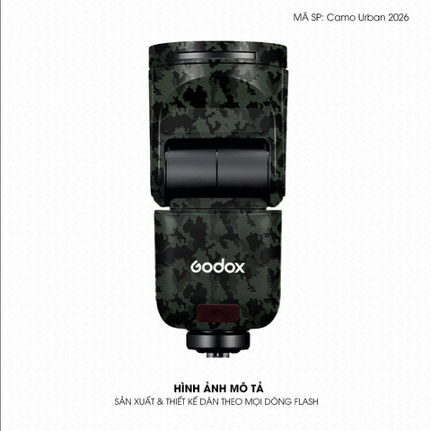 Dán Skin Đèn Flash Vân Nổi Camo Urban 2026 Xanh Midnight | UVPT31