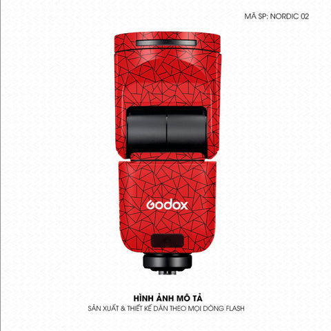 Dán Skin Đèn Flash Vân Nổi Nordic 02 Đỏ | UVPT33