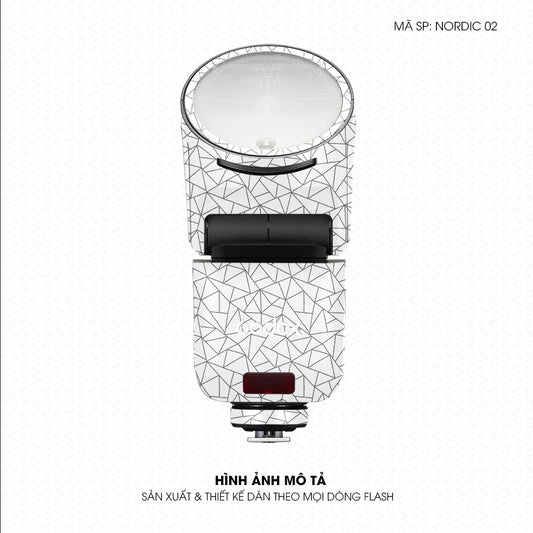 Dán Skin Đèn Flash Vân Nổi Nordic 02 Trắng | UVPT33