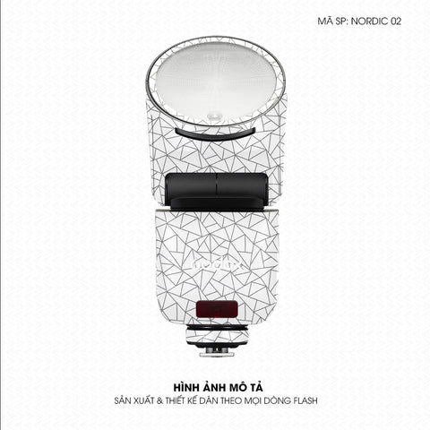 Dán Skin Đèn Flash Vân Nổi Nordic 02 Trắng | UVPT33