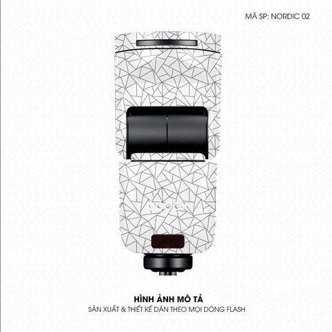Dán Skin Đèn Flash Vân Nổi Nordic 02 Trắng | UVPT33