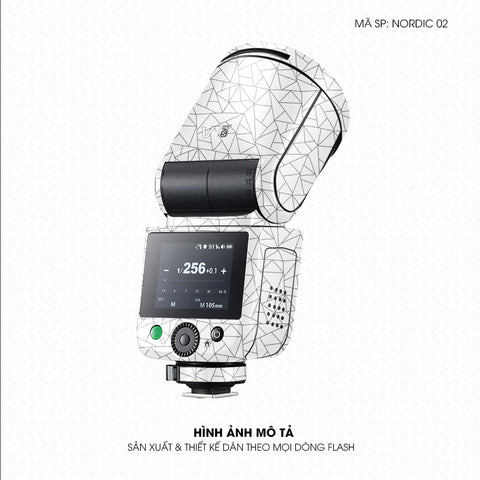 Dán Skin Đèn Flash Vân Nổi Nordic 02 Trắng | UVPT33