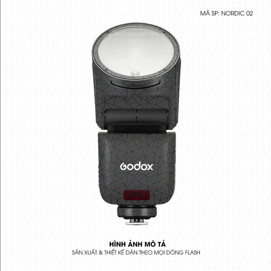 Dán Skin Đèn Flash Vân Nổi Nordic 02 Xám | UVPT33