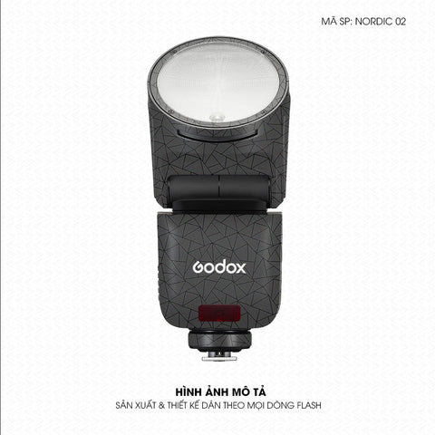 Dán Skin Đèn Flash Vân Nổi Nordic 02 Xám | UVPT33