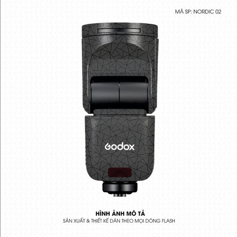 Dán Skin Đèn Flash Vân Nổi Nordic 02 Xám | UVPT33
