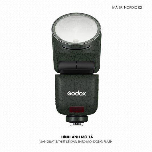 Dán Skin Đèn Flash Vân Nổi Nordic 02 Xanh Midnight | UVPT33