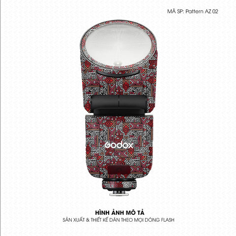 Dán Skin Đèn Flash Vân Nổi Pattern AZ02 Đỏ | UVPT34