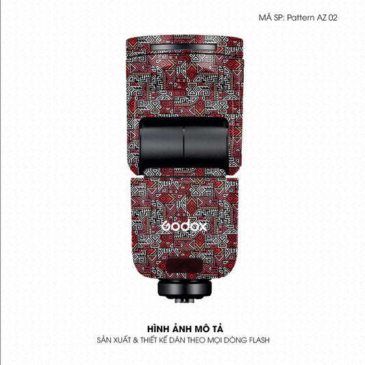 Dán Skin Đèn Flash Vân Nổi Pattern AZ02 Đỏ | UVPT34