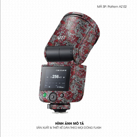 Dán Skin Đèn Flash Vân Nổi Pattern AZ02 Đỏ | UVPT34