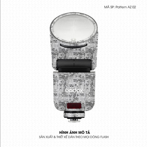 Dán Skin Đèn Flash Vân Nổi Pattern AZ02 Trắng Đen | UVPT34