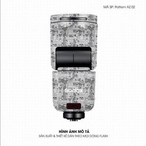 Dán Skin Đèn Flash Vân Nổi Pattern AZ02 Trắng Đen | UVPT34
